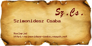 Szimonidesz Csaba névjegykártya