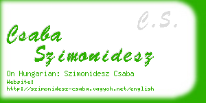 csaba szimonidesz business card